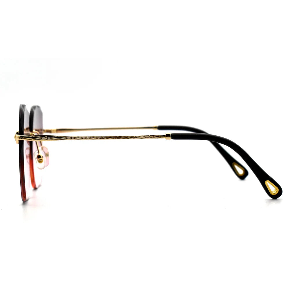 2024 New Women Sunglasses Rimless UV400 Brand Designer High Quality Gradient Sun Glasses Female Summer Shades zonnebril dames