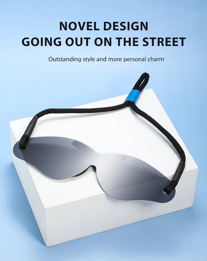 Oversized Punk Sport Rimless Sunglasses Women Men Luxury Brand Designer Hip Hop One Piece Y2K Sun Glasses