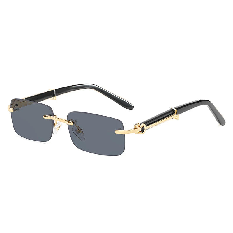 Square Rimless Pink Blue Green Sun Glasses For Men 2022 Luxury Designer Rectangle Hip Hop Cool Sunglasses Men Fashion Sunglasses