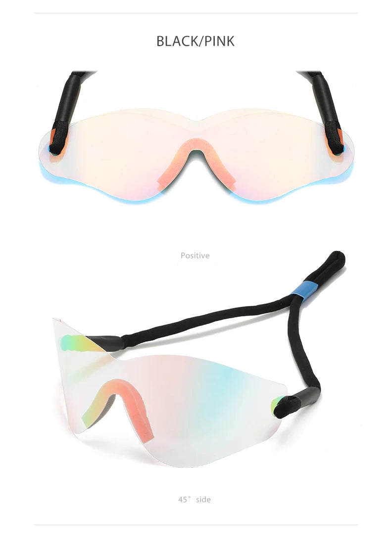 Oversized Punk Sport Rimless Sunglasses Women Men Luxury Brand Designer Hip Hop One Piece Y2K Sun Glasses