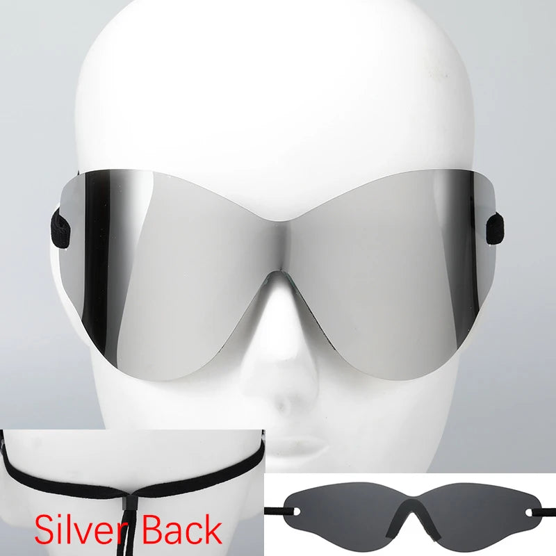 Oversized Punk Sport Rimless Sunglasses Women Men Luxury Brand Designer Hip Hop One Piece Y2K Sun Glasses