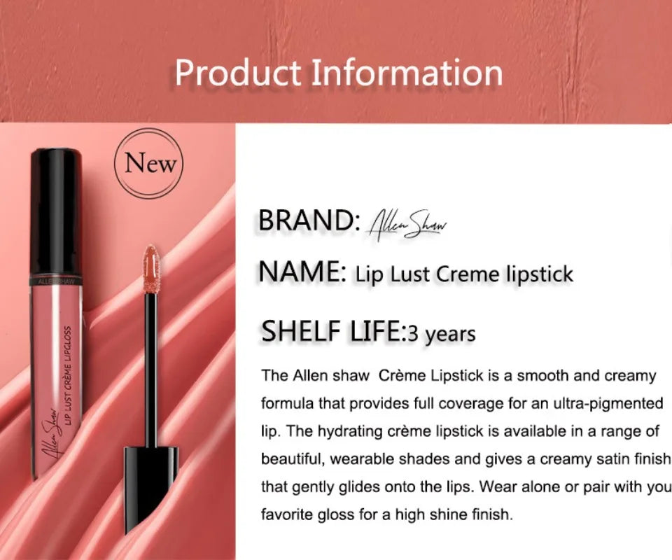 12 Colors Sexy Women Lipstick Waterproof Long Lasting Moist Lip Gloss Vivid Colorful Lipgloss Women Makeup maquiagem