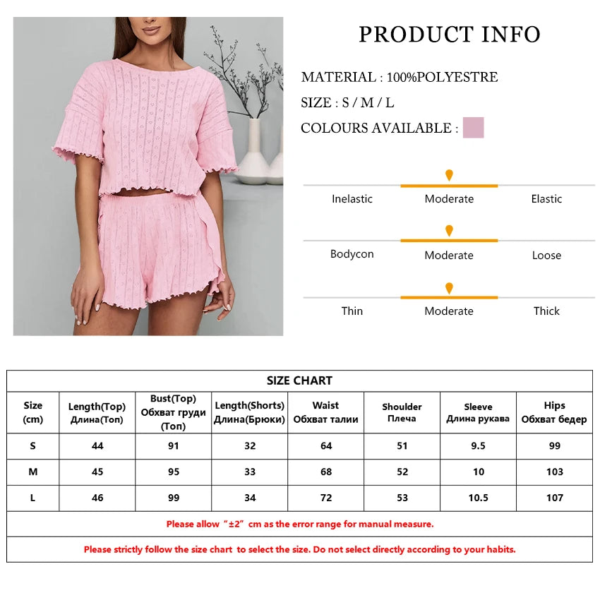 Marthaqiqi Loose Ladies Pajamas Suit Short Sleeve Nightie Crop Top Nightgown O-Neck Sleepwear Shorts Casual Female Nightwear Set