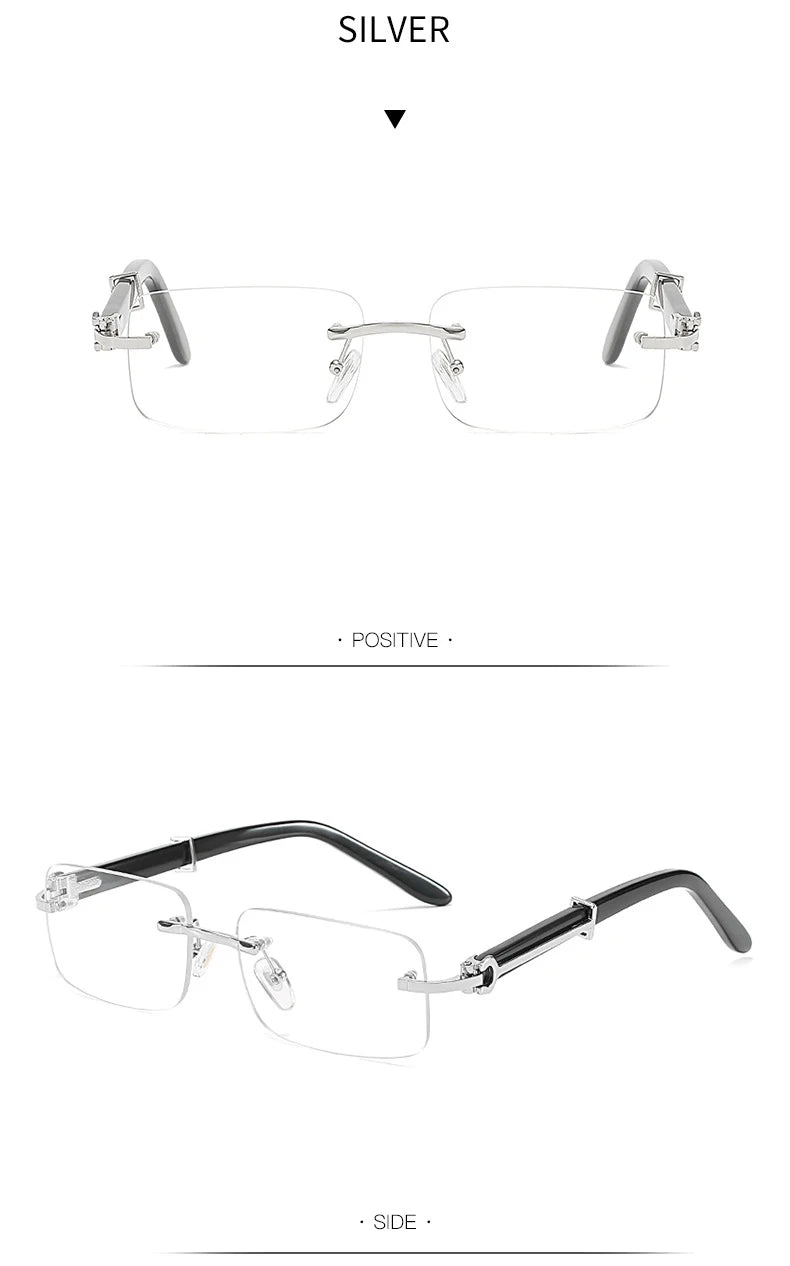 Square Rimless Pink Blue Green Sun Glasses For Men 2022 Luxury Designer Rectangle Hip Hop Cool Sunglasses Men Fashion Sunglasses