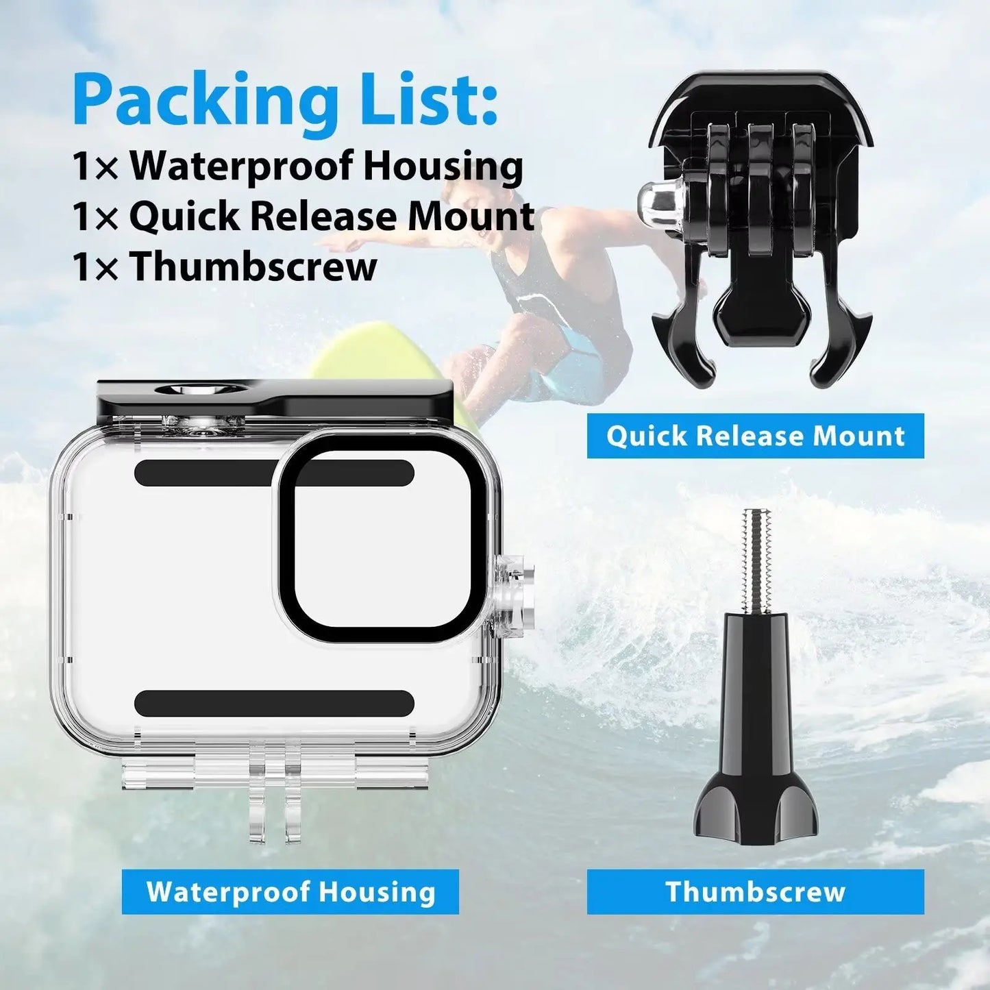 for GoPro Hero 11 10 9 Black Case Waterproof 60M Housing Diving Protective For Go Pro 9 10 GoPro9 Underwater Cover Accessories