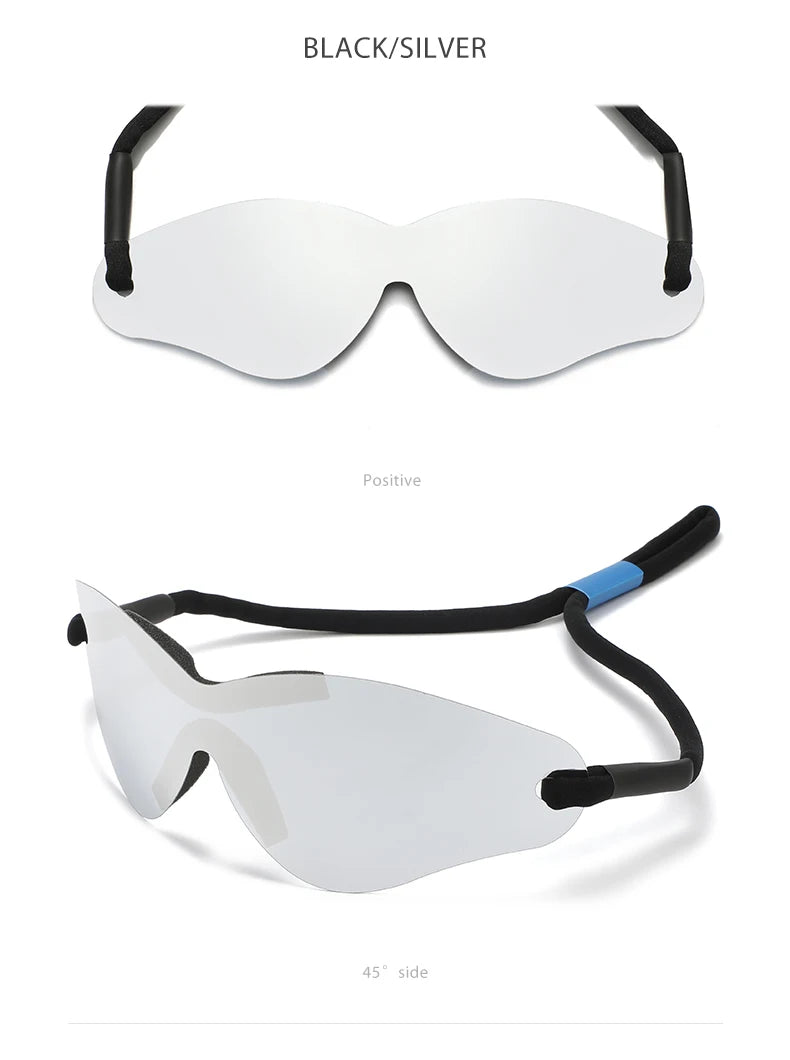 Oversized Punk Sport Rimless Sunglasses Women Men Luxury Brand Designer Hip Hop One Piece Y2K Sun Glasses
