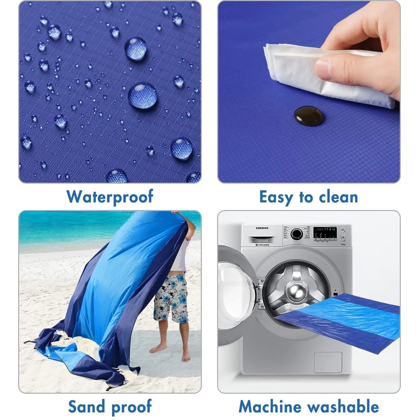 Extra-Large Waterproof Beach Blanket for 4-7 Adults,-,Lightweight,,Sandproof Picnic Mat for Beach,,Travel,Camping,Hiking