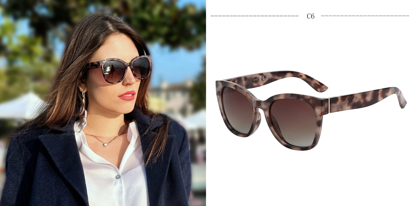 ZENOTTIC Fashion Original Thick Butterfly Frame Polarized Sunglasses for Women Chunky Uv400 Protection Shade Cat Eye Sun Glasses