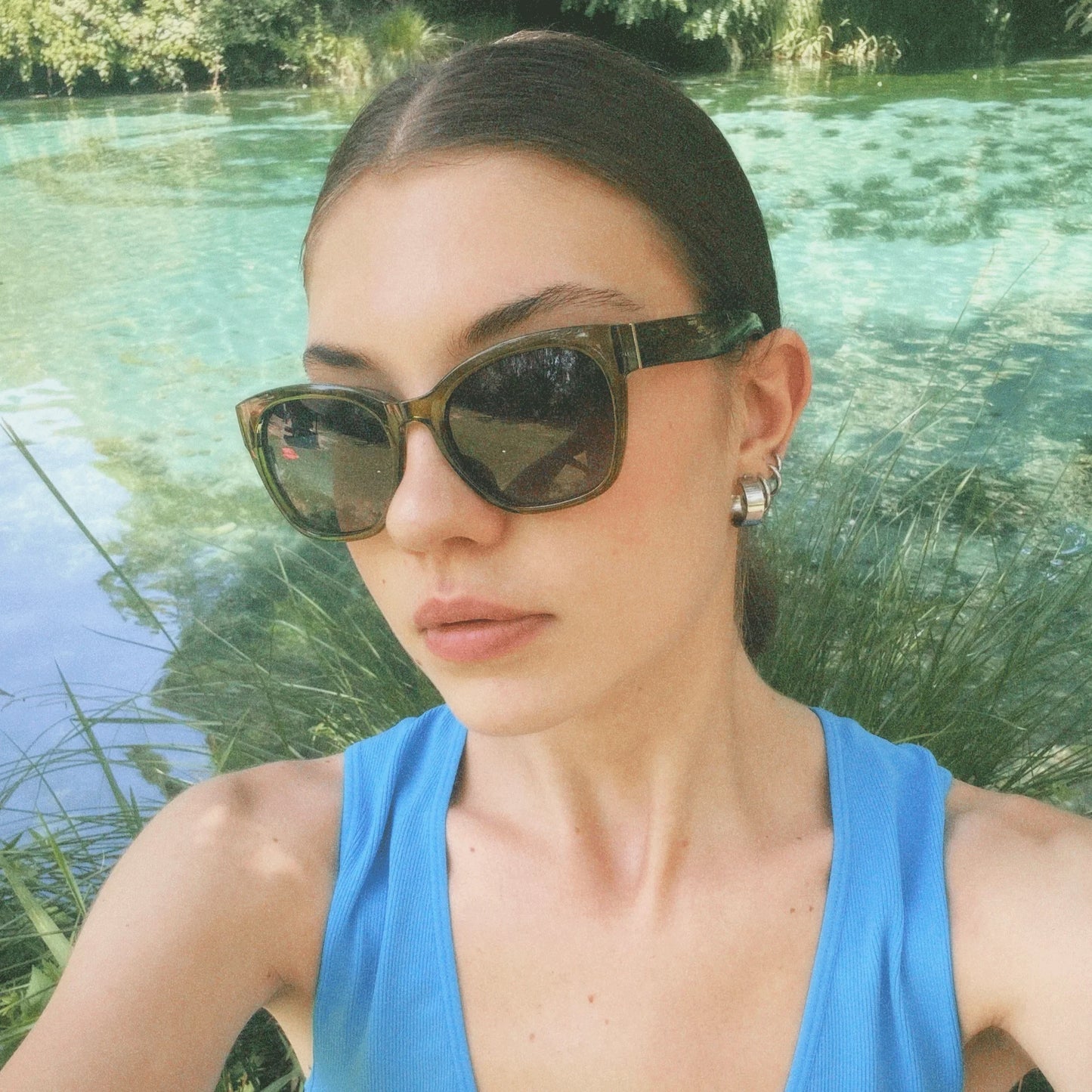 ZENOTTIC Fashion Original Thick Butterfly Frame Polarized Sunglasses for Women Chunky Uv400 Protection Shade Cat Eye Sun Glasses