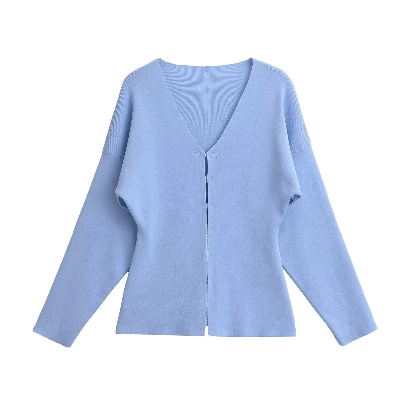 Cardigan V Neck Sweater Casual Jackets For Ladies Peplum Long Sleeve Knit Open Front Split Cardigan Light Weight Clothing