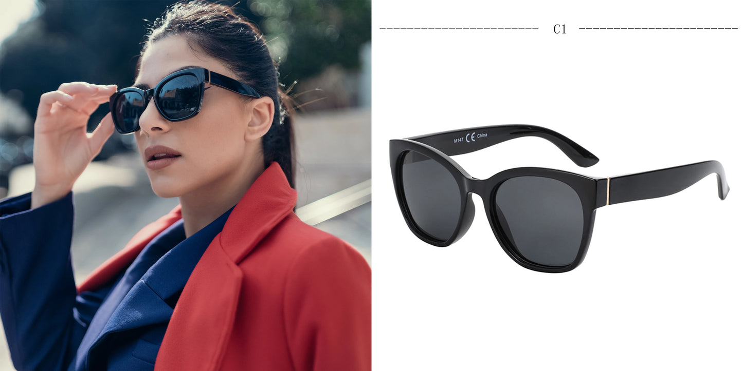 ZENOTTIC Fashion Original Thick Butterfly Frame Polarized Sunglasses for Women Chunky Uv400 Protection Shade Cat Eye Sun Glasses
