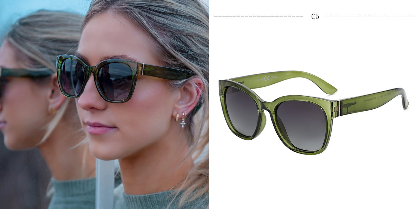 ZENOTTIC Fashion Original Thick Butterfly Frame Polarized Sunglasses for Women Chunky Uv400 Protection Shade Cat Eye Sun Glasses